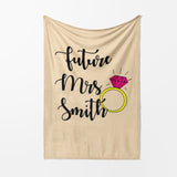 Future Mrs Fiancé Wife To Be Romantic Novelty Wedding Warm Fleece Blanket Decor