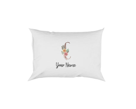 Personalised Floral Watercolour Hand Paint Effect Alphabet Floral Name Pillow