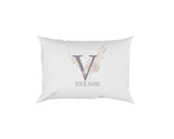 Personalised Misty Dusty Pastel Alphabet Floral Name Initial Letter Pillow Case