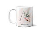 Gentle Touch Blush Pink Design Name Initial Letter Coffee Mug Gift 11oz Ceramic