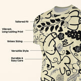 Personalised Floral Willy Pattern Custom Printed T-Shirt Choose Colour Unisex