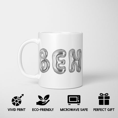 Personalised 3D Bubble Name Text Novelty Coffee Tea Mug Coaster Gift Him Her