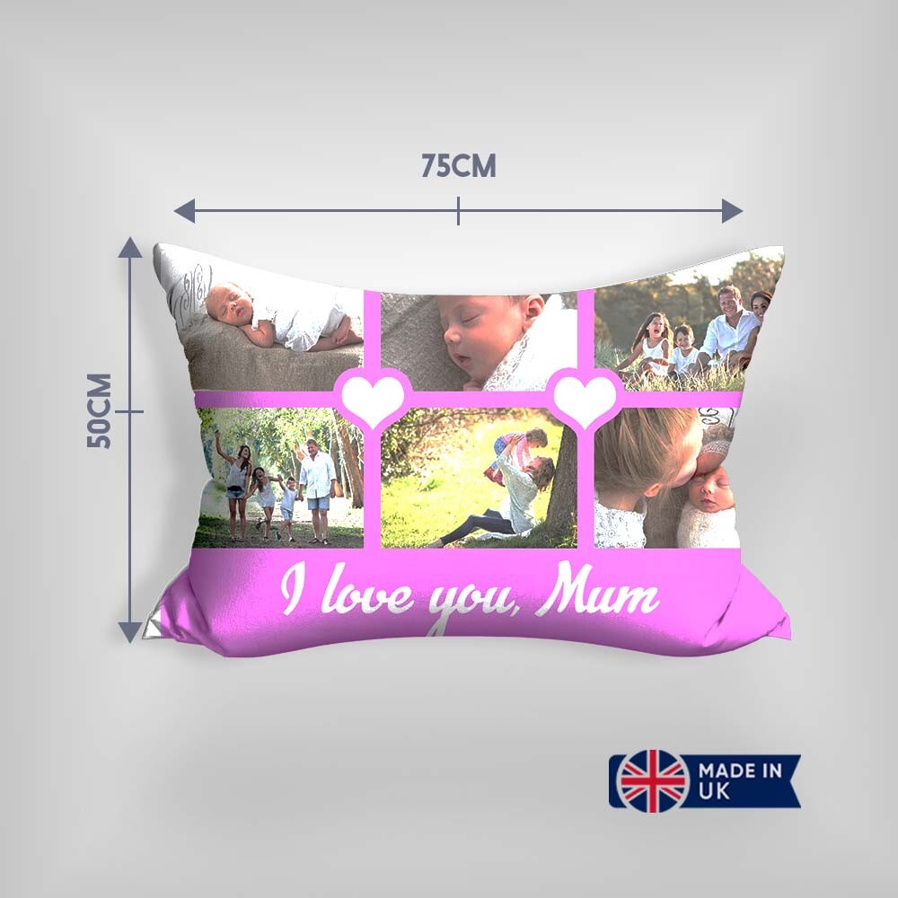 Upload Your Own Photos Mother's Day Love Heart Novelty Memory Pillowcase Decor
