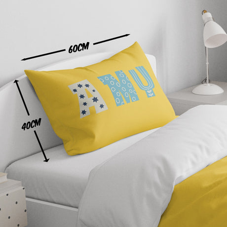 Personalised Name Alphabet Onyx Font Toddler Cot Bed Duvet Cover + Pillowcase
