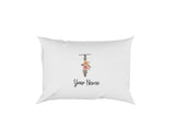 Personalised Floral Watercolour Hand Paint Effect Alphabet Floral Name Pillow