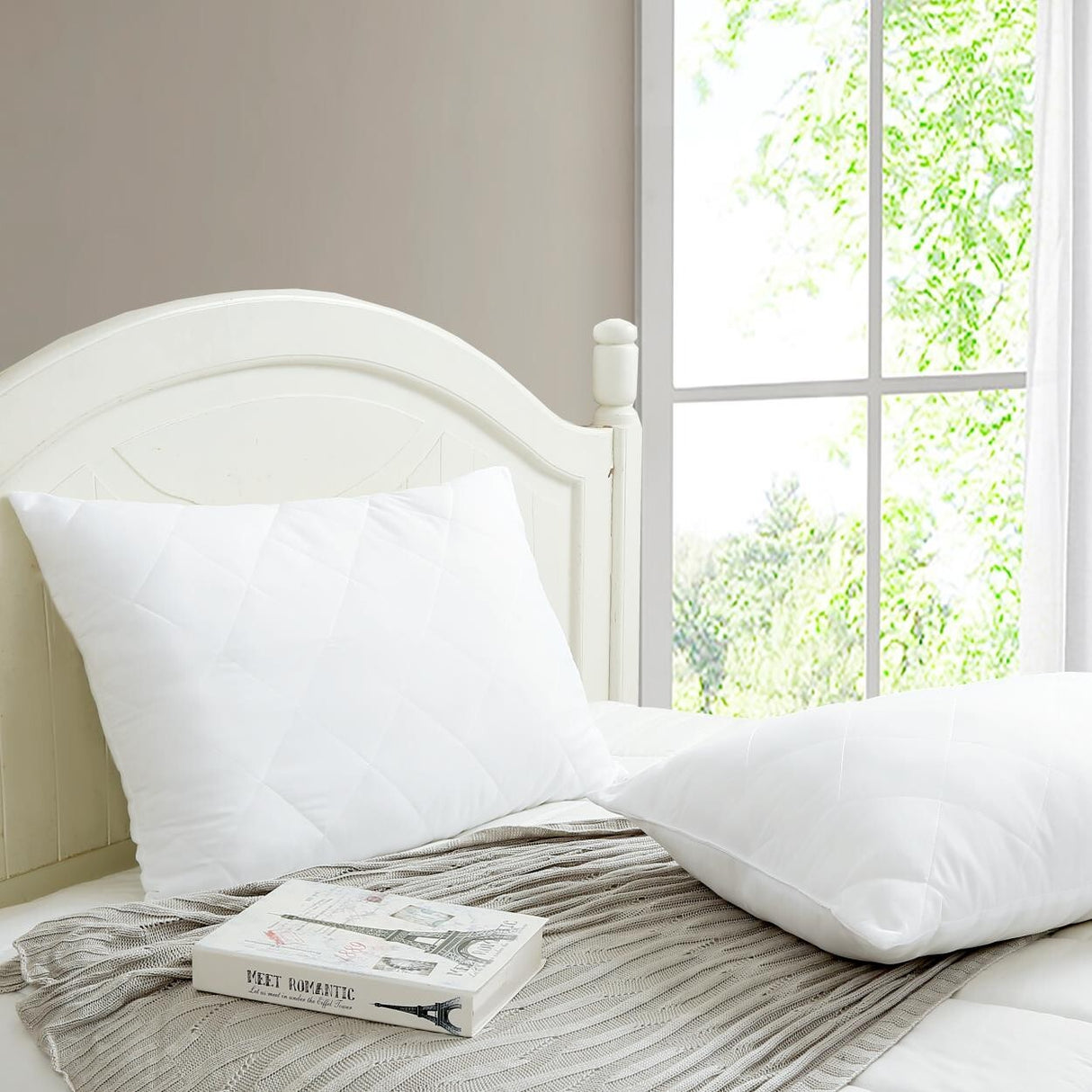 Luxury Quilted Pillows Hotel Quality Soft Cover Anti-Allergy Premium Filled