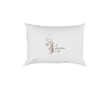 Personalised Your Name Gentle Botanical Blush Initial Letter Pillow Case Gift
