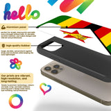 Zimbabwe Flag Design Patriotic iPhone Case Black TPU Cover Protector Custom Gift