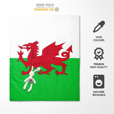 Wales Flag Welsh Dragon Custom Junior Toddler Cot Bed Duvet Cover + Pillowcase