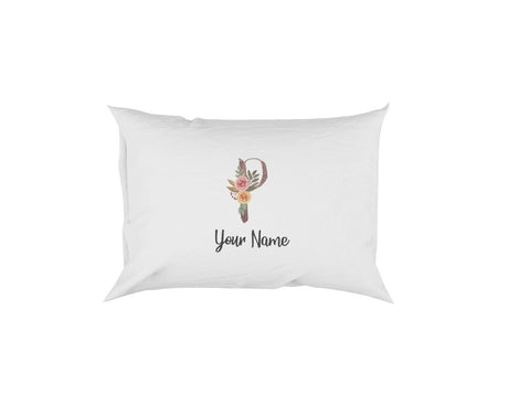 Personalised Floral Watercolour Hand Paint Effect Alphabet Floral Name Pillow