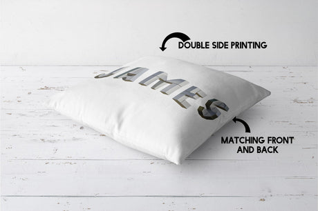 Personalised Geometal 3D Name Print Soft Square Filled Cushion Throw Decor