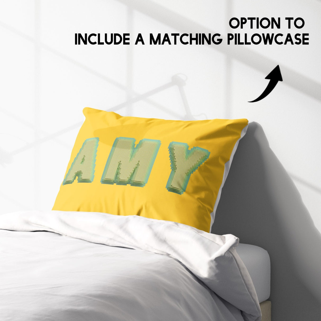 Personalised Any Name Bold Pixel 3D Soft Single Size Novelty Bed Duvet Cover