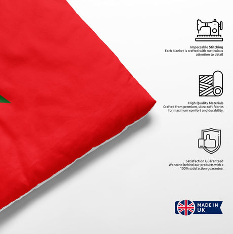 Morocco Flag Cot Bed Duvet Cover Toddler Pillowcase Design Gift Custom Made Cosy