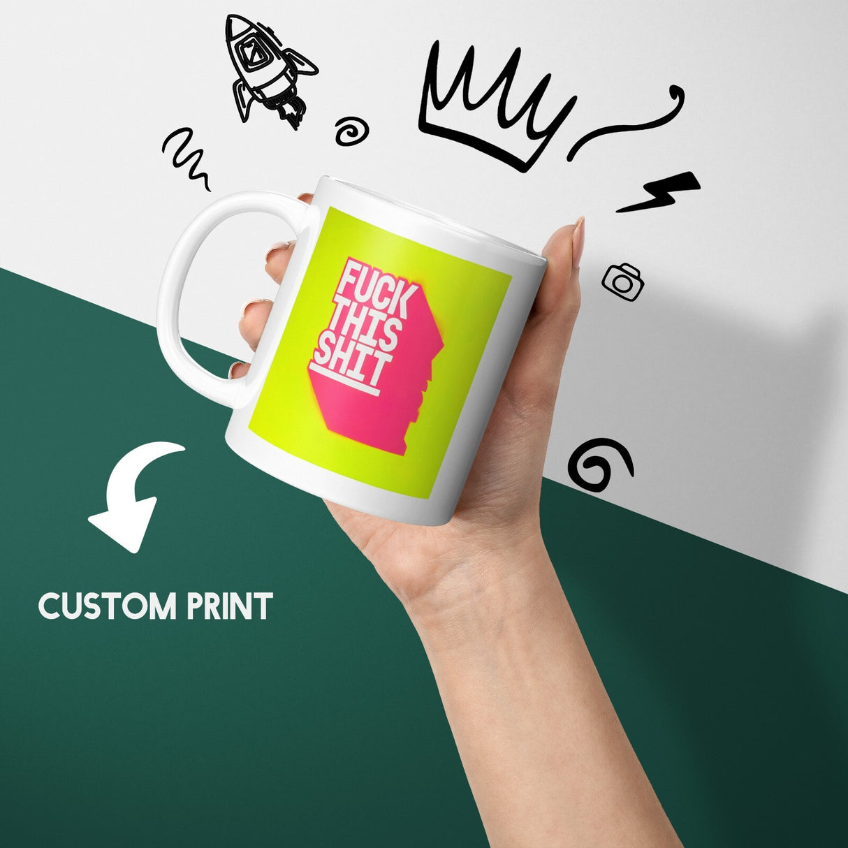 F*ck This Sh*t Rude Cheeky Funny Gift Coffee Tea Mug + Coaster Option Him Her