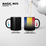 Romania Flag Design Tea Coffee Gift Heat Sensitive Magic Colour Changing Mug