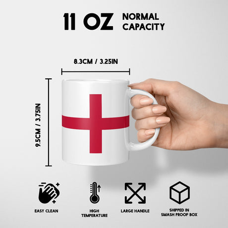 England Flag St George's Cross Custom Print Coffee Tea Mug Coaster Gift Him Her