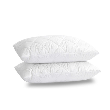 Pillows 2 Pack Hotel Quality Luxury Quilted Cover Anti-Allergy Premium Filled