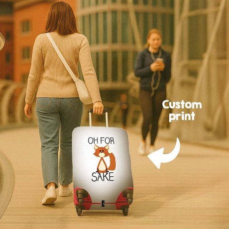 Oh For Fox Sake Funny Novelty Luggage Cover Gift Personalised Suitcase Protector