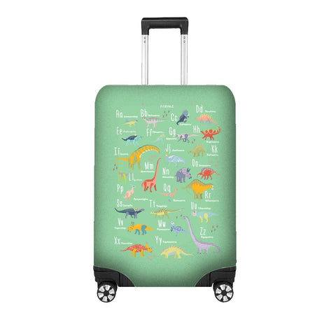 Kids Dinosaur Alphabet Luggage Suitcase Cover – Personalised Name Travel Gift
