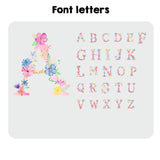 Personalised Pink Floral Alphabet Kids Font Ottoman Filled Pouffe Washable Cover