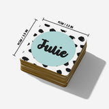 Polka Dot Custom Personalised Text Printed Coffee Tea Mug Coaster Gift Him Her