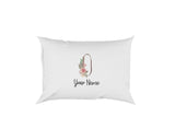 Personalised Floral Watercolour Hand Paint Effect Alphabet Floral Name Pillow