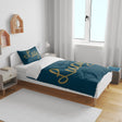 Personalised Name Gold Glitter Font Toddler Cot Bedding Duvet Cover + Pillowcase
