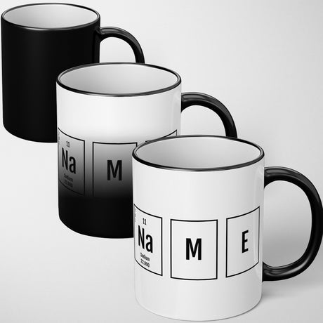 Science Chemical Table Custom Name Heat Sensitive Magic Changing Mug Novelty Cup