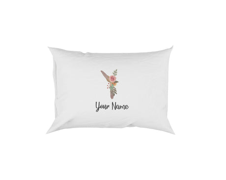 Personalised Floral Watercolour Hand Paint Effect Alphabet Floral Name Pillow