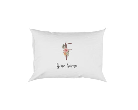 Personalised Floral Watercolour Hand Paint Effect Alphabet Floral Name Pillow