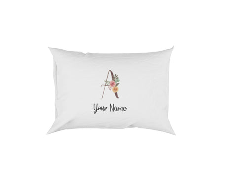 Personalised Floral Watercolour Hand Paint Effect Alphabet Floral Name Pillow