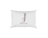 Personalised Misty Dusty Pastel Alphabet Floral Name Initial Letter Pillow Case