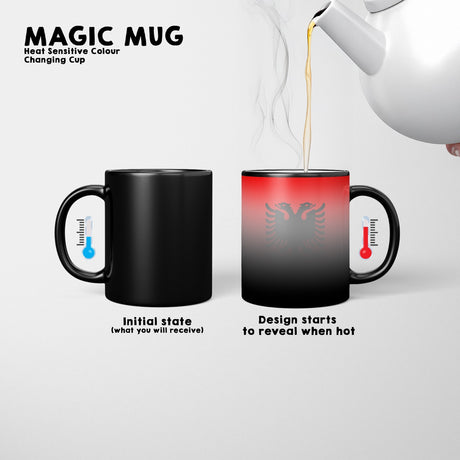 Albania Flag Patriotic Tea Coffee Gift Heat Sensitive Magic Colour Changing Mug