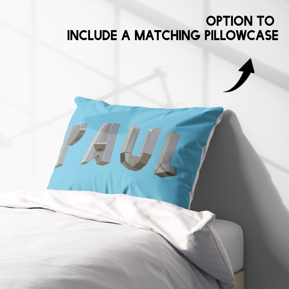 Personalised Geometal 3D Any Name Print Soft Single Size Novelty Bed Duvet Cover