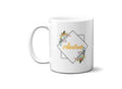 Square Geometric Border Floral Coffee Tea Mug 11oz Mug And Coaster Set Option