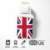 GB Flag Union Jack Flag Custom Made Soft Single Bed Duvet Cover Set Pillowcase