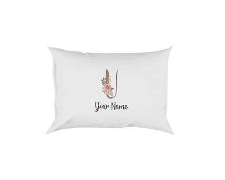 Personalised Floral Watercolour Hand Paint Effect Alphabet Floral Name Pillow