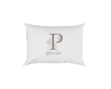 Personalised Misty Dusty Pastel Alphabet Floral Name Initial Letter Pillow Case