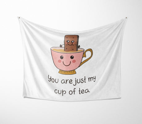 You're My Cup Of Tea Cute Love Valentines Anniversary Fleece Mink Blanket Gift