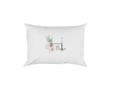 Personalised Your Name Gentle Botanical Blush Initial Letter Pillow Case Gift