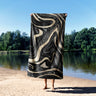 Liquid Marble Abstract Custom Design Coloured Novelty Beach Bath Sheet Towel