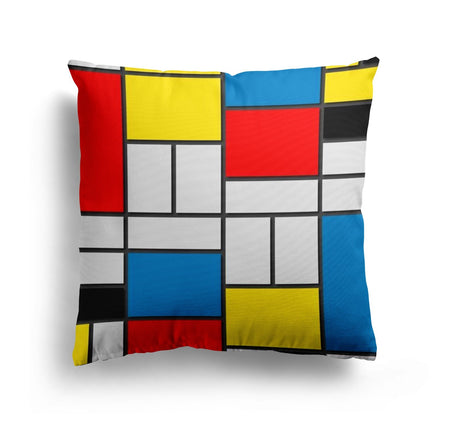 Piet Mondrian Art Artists Custom Made Coloured Novelty Square Filled Cushion