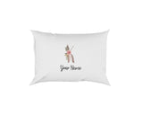 Personalised Floral Watercolour Hand Paint Effect Alphabet Floral Name Pillow