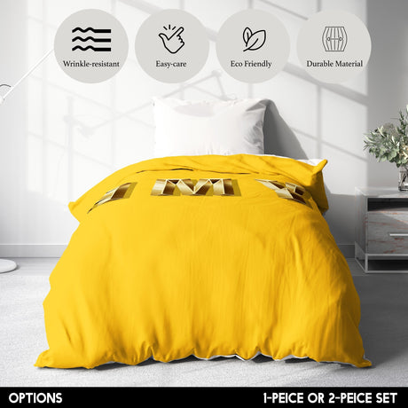 Personalised Name Gold Brick Letters Soft Single Size Novelty Bed Duvet Cover