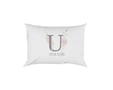 Personalised Misty Dusty Pastel Alphabet Floral Name Initial Letter Pillow Case