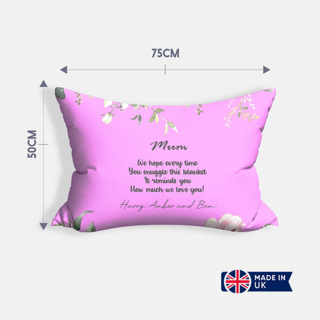 Mum We Hope Every Time Custom Text Colour Mother's Day Novelty Pillowcase Gift