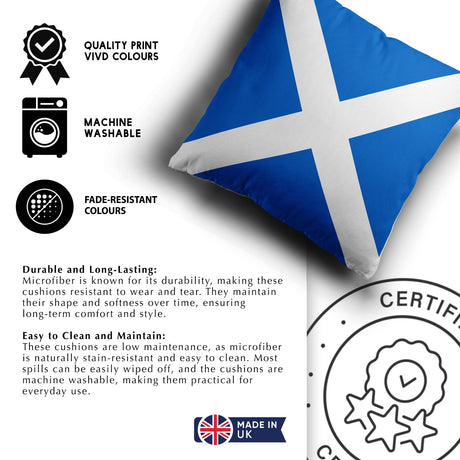 Scotland Flag Scottish Cross Soft Square Filled Cushion Decorative Throw Gift