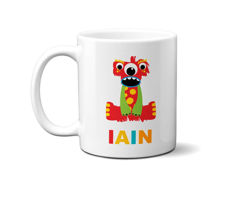 Personalised Little Multi Monster Name Initial Letter Kids Mug Gift 11oz Ceramic