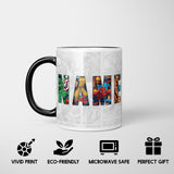 Personalised Custom Name Marvel Heat Sensitive Magic Colour Changing Novelty Mug