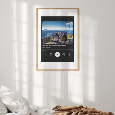Personalised Music Player Wall Art Custom Song Image & Colour Poster Print Decor